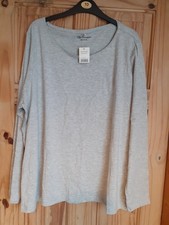 ladies grey long sleeve tshirt top size 24 bnwt by george asda