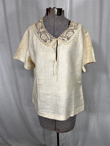Antique blouse linen - antique, lace