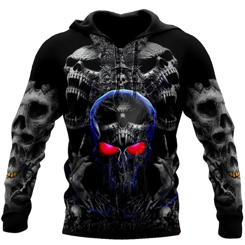 Vintage skull print hoodies - vintage,