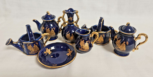 Limoges cobalt blue gold - blue,