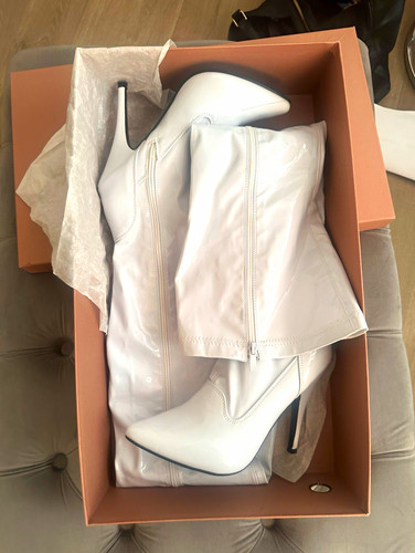 White patent leather 7 - white, uk