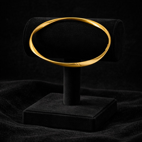 Hollow slave bangle 9ct - bangle, yellow