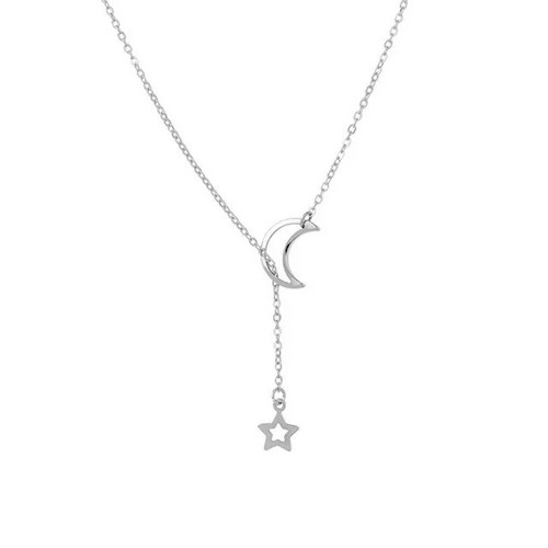 Simple moon star pendant - &,