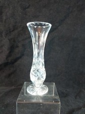 Crystal Bud Vase Scalloped Edge 7" High