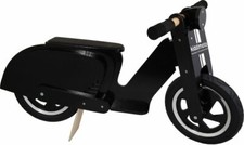 Kiddimoto Child Wooden Scooter Balance Bike Black Bicycle Vespa
