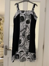 Jorli Ladies Black & White Summer Holiday Dress Size L Large