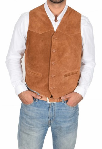 Real suede waistcoat for mens - real,