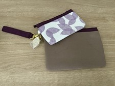 Decleor Purple Brown White Leaf Cosmetic Skincare Travel Bag Gift x2 ?