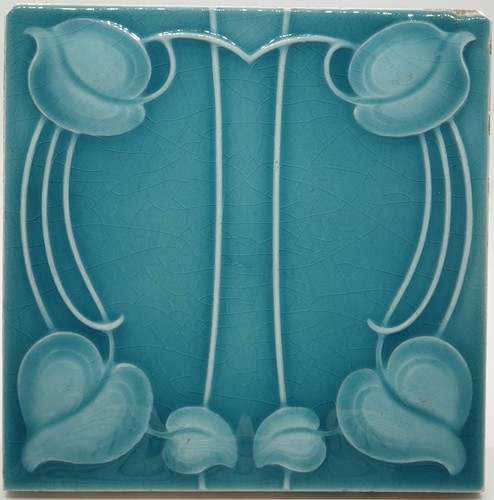 Art nouveau fireplace - fireplace, tile
