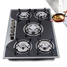 5 Burner Gas Stove Cast Iron Gas Hob Burner Cooker LPG NG gas Hob Cooktop uk