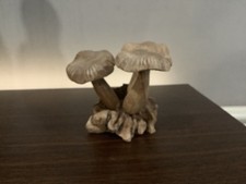 Trio Of Hand Carved Wooden Mushrooms, Fungi, Toadstools Sculpture, Ornament