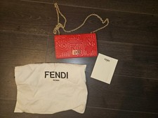 Authentic Fendi Red Embossed