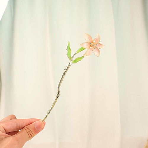 Pink japanese kanzashi flower - pink,