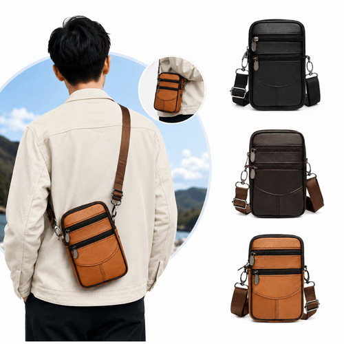Genuine leather men fanny - genuine,