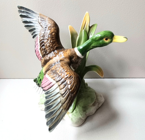 Vintage porcelain mallard duck - vintage,