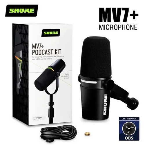 Shure mv7 dynamic podcast - mv7+,