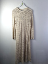 M&S Women's Textured Lace Maxi Dress Ivory Size 14Reg 2Part Set NWOT F2
