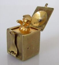 9ct Gold Charm - Vintage 9ct Yellow Gold Opening Jack In The Box Charm