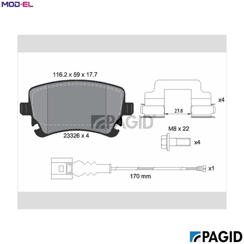 Brake pad set disc - brake,