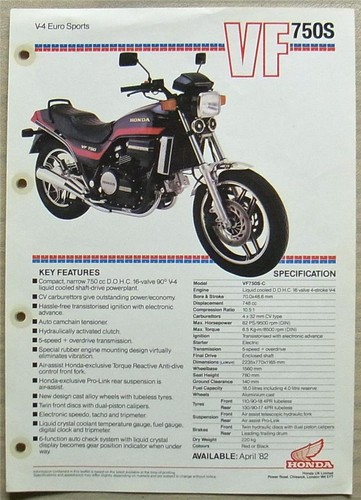 Honda vf750s euro sports - honda,
