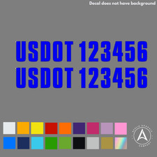 2x USDOT Vinyl Numbers Custom
