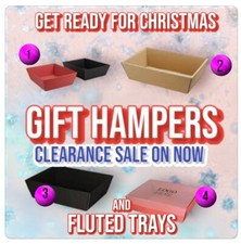 Gift Hampers Card Trays (Assembled) Fluted Optional Lid Hamper BRAND NEW UNUSED