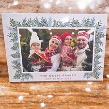 Personalised Glossy Christmas Card - Upload Any PHOTO & Family NAME
