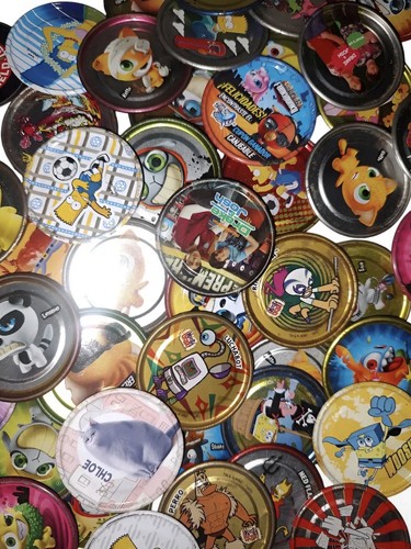 Mixed metal tazos pogs lot - metal,