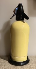 Retro 1960s BOC Sparklets Yellow Soda Syphon Hostmaster Mk 3 with Drip Tray.