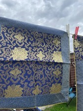 EMPORER size (115cm x 99cm) Chinese pure silk navy and gold duvet cover, 