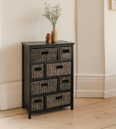 Storage unit wicker basket - storage,