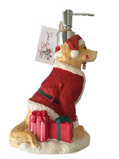 Christmas Retro Resin Wannabee Santa Claus Dog Soap Dispenser Gift