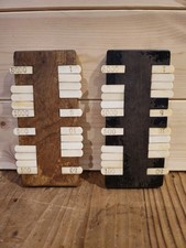 PAIR OF  EARLY TWENTIETH CENTURY, FRENCH WOODEN BEZIQUE/WHIST MARKERS.