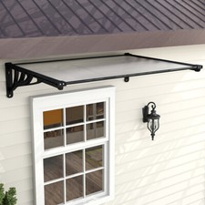 Black Flat Door Canopy Awning