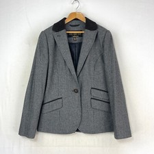Barbour Tweed Blazer Womens 10 Grey Wool Classic Country Hacking Sporting Jacket