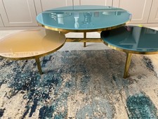 Ruben Triple Glass and Metal Coffee Table