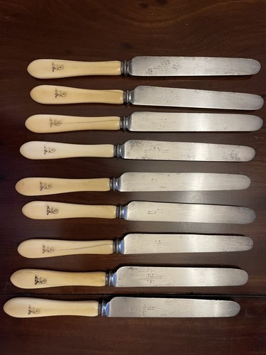 Nine victorian table knives - victorian,