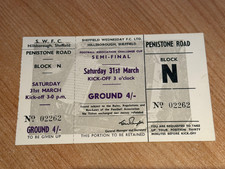 TICKET 1962 Manchester United v Tottenham FA Cup Semi Final UNUSED Very Rare VGC