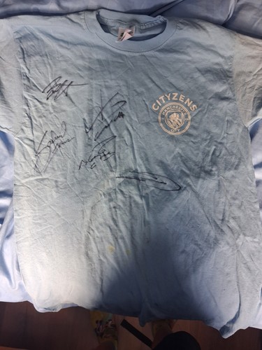 Signed manchester city blue - city,