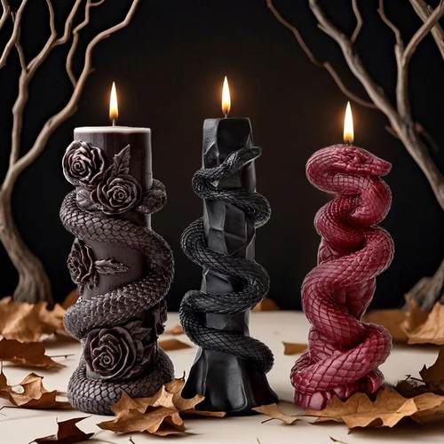 Diy relief snake pillar - relief, candle