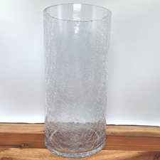 Crackle Glass Vase Large Clear