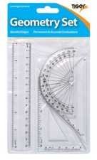 Maths Geometry Set X 4 School Office Measurement Protractor Set Square Ruler