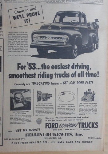 1953 newspaper for - 1953, ad