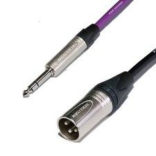 Balanced 1/4" Neutrik Straight Jack to 3 pin  XLR Neutrik Male Van Damme Cable