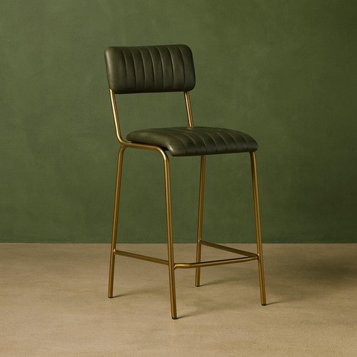 Green real leather - green, bar