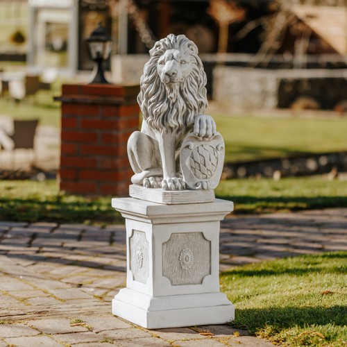 Lion with shield stone - lion,