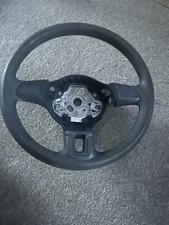 Genuine VW black leather steering wheel for T5.1 Transporter with DSG, MFSW. 15B