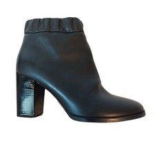Whistles size 5 black high heel ankle boots block heel black leather 