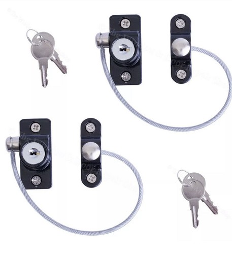 Black security window locks - black,