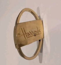 Vintage Harrods Knightsbridge Gold Plated Keychain 2" x 1 1/4"